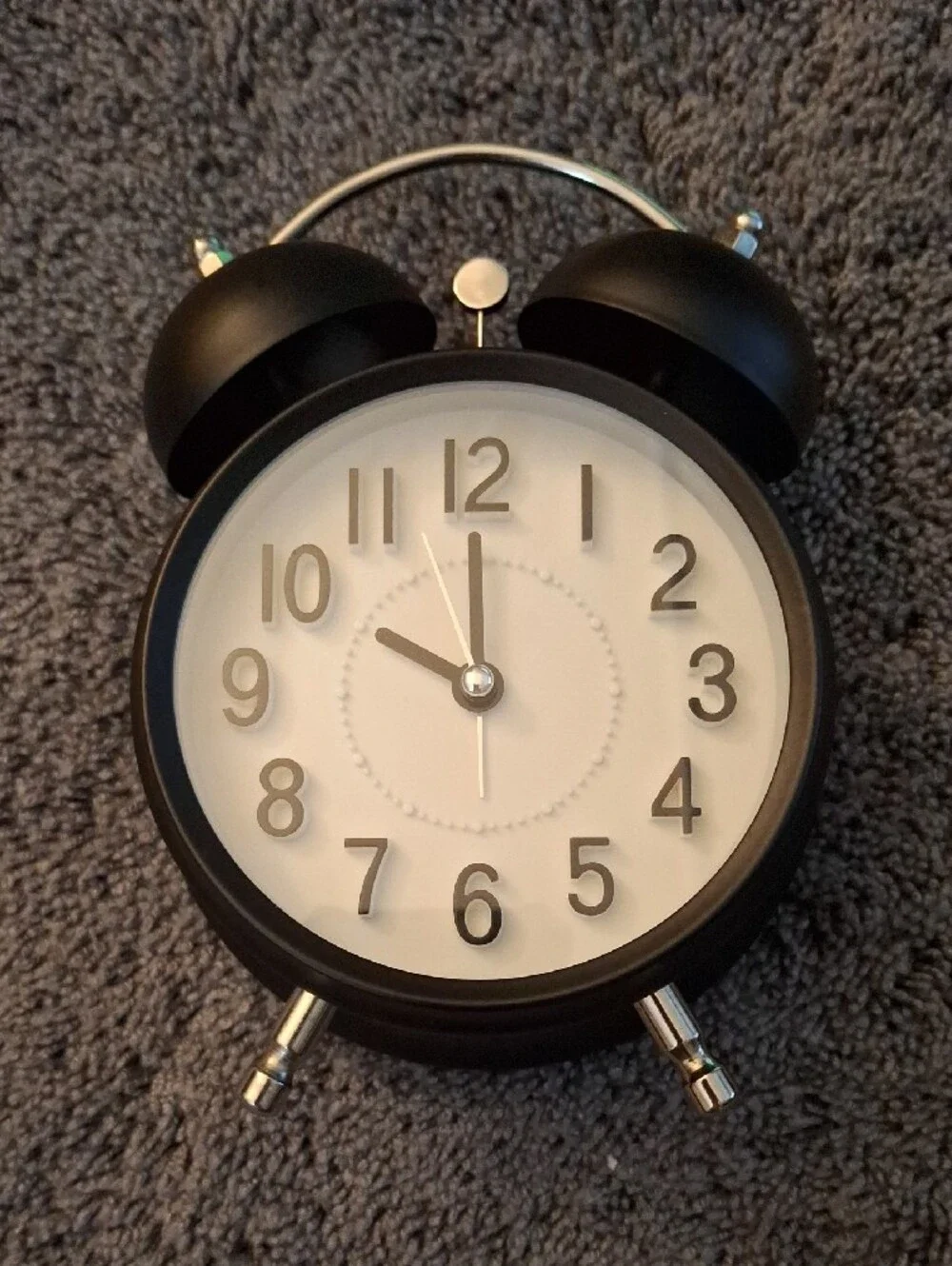Crosley Black Twin-Bell Metal Wall Clock